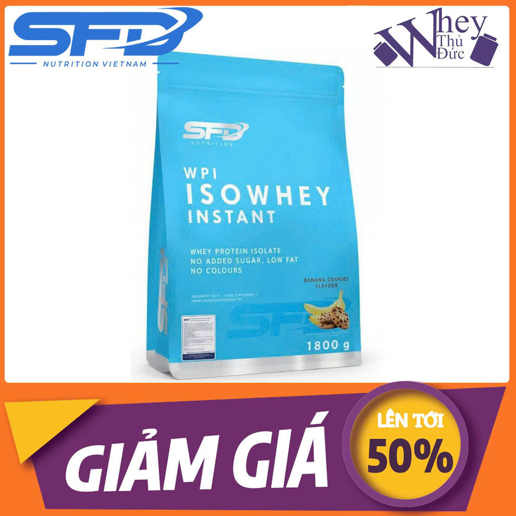 Whey Isolate SFD ISO 1.8kg – Tăng Cơ & Phục Hồi Nhanh, Vị Banana Cookie