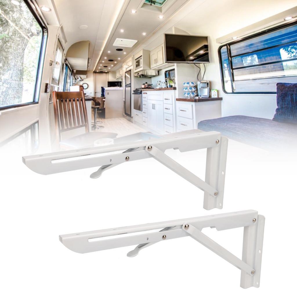 Wowowi CFTGIW 2 Chiếc Bàn Gấp Giá Đỡ W Gắn Kệ 34cm / 13 39in Cho RV Thuyền 90kg / 198 42lb Làm Nó Hỗ