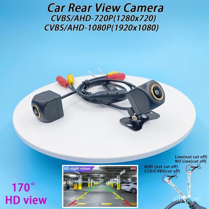 Camera chiếu hậu ô tô CVBS / AHD-720P (1280x720) CVBS / AHD-1080P (1920x1080) 25fps 12V Golden Fish 