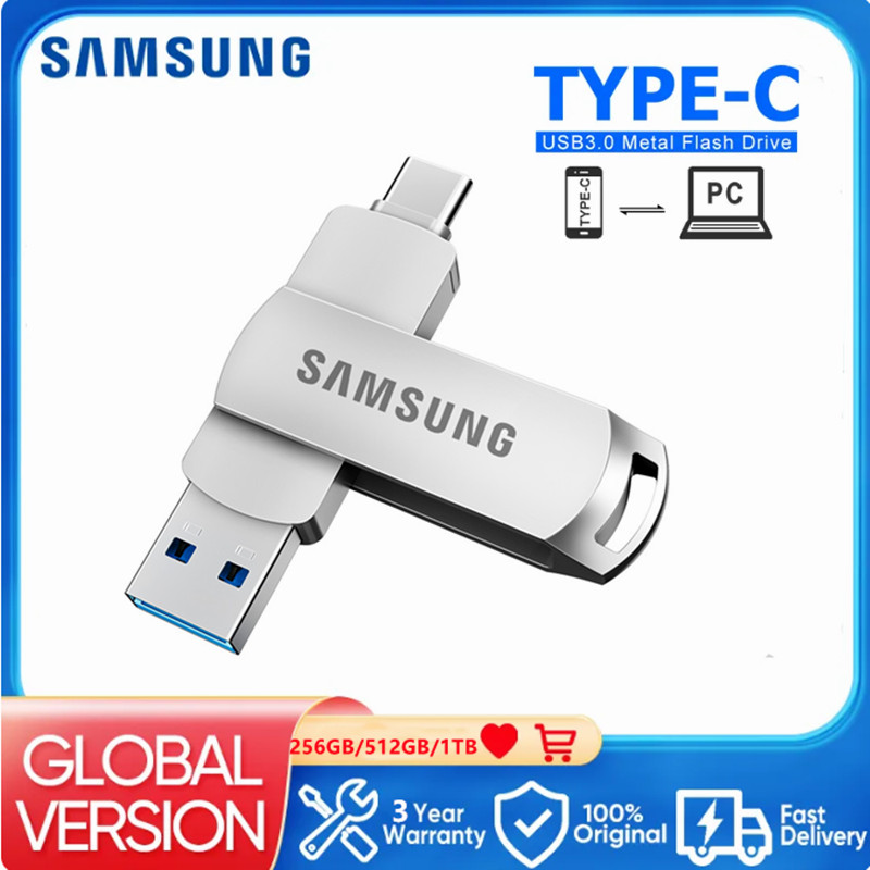 Ổ đĩa flash USB SAMSUNG OTG TYPE-C USB3.0 Ổ đĩa bút chống nước Pendrive 1TB 2TB Đĩa flash