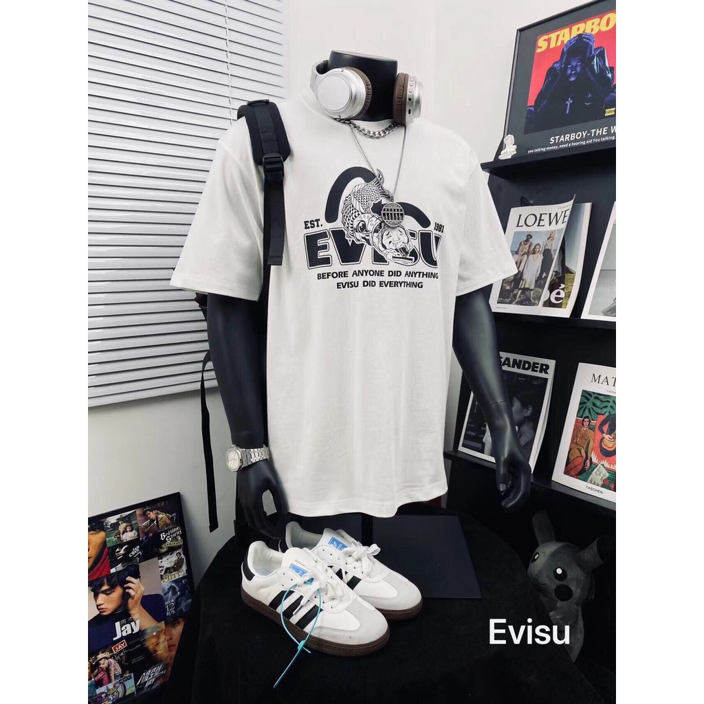 Áo sơ mi nam EVISU form slim cổ điển 6XL, 100% cotton, phù hợp mùa thu