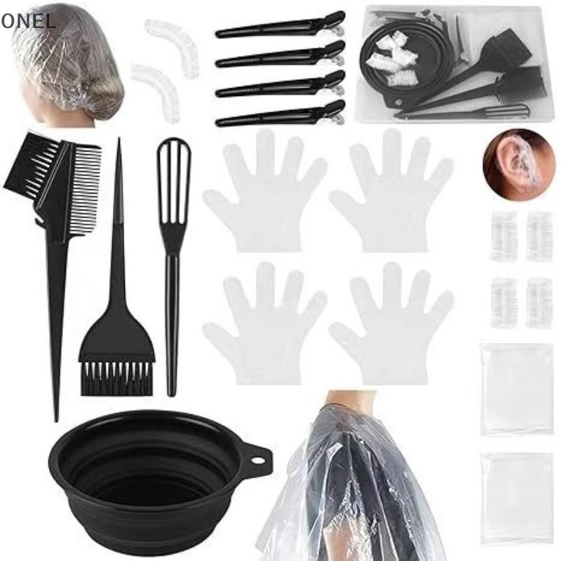 ONEL Hair Dye Brush And Bowl Set Ear Caps Dye Mixer Hair Tint Dying Coloring Applicator Công cụ nhuộ