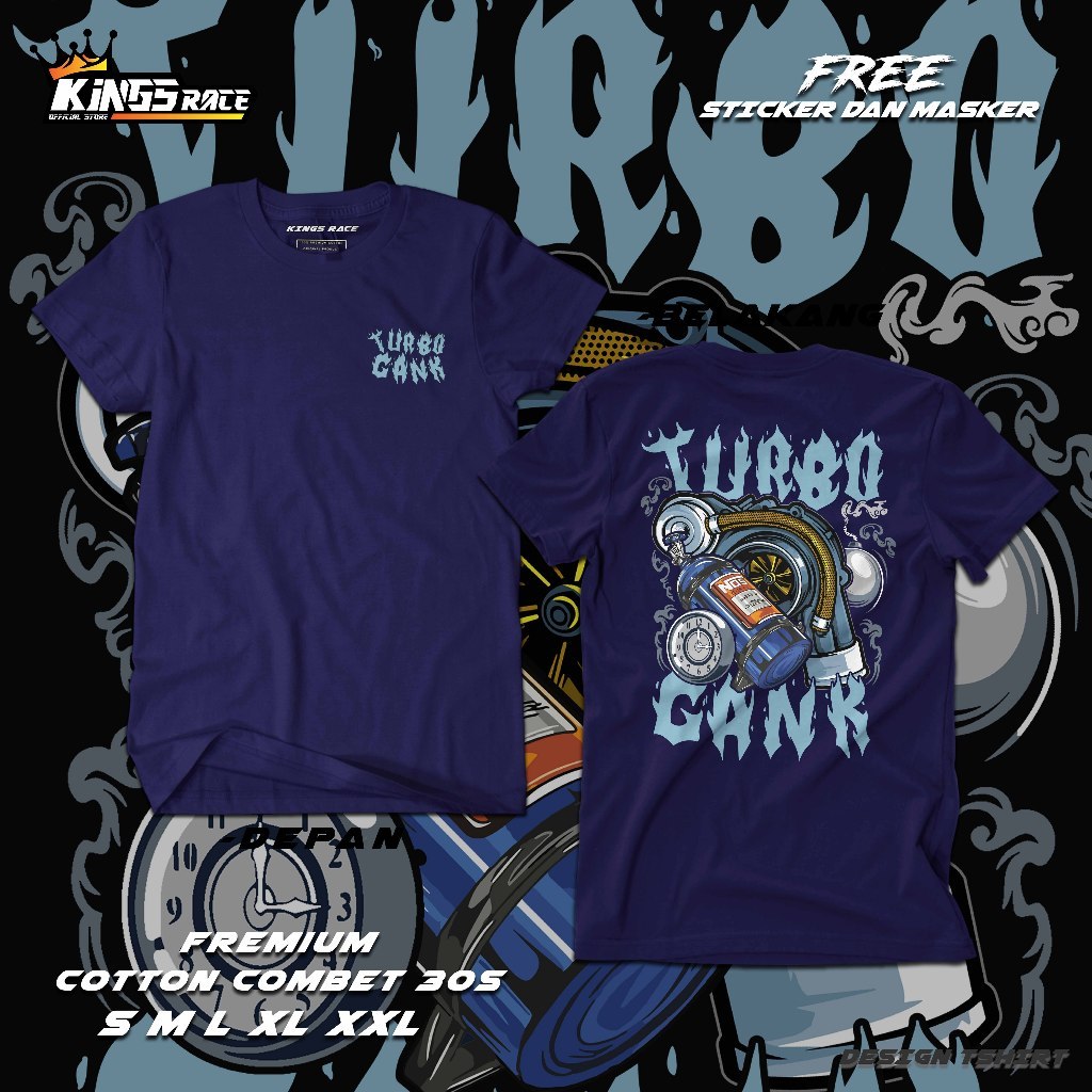 Áo thun ô tô Turbo Diesel | Áo thun nam Racing Turbo Gank dành cho người lớn | Áo thun Diesel Distro