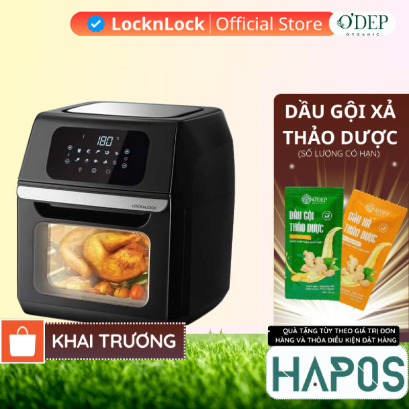 Nồi chiên không dầu LocknLock Chính Hãng, dung tích 12L EJF696BLK - HAPOS HOF