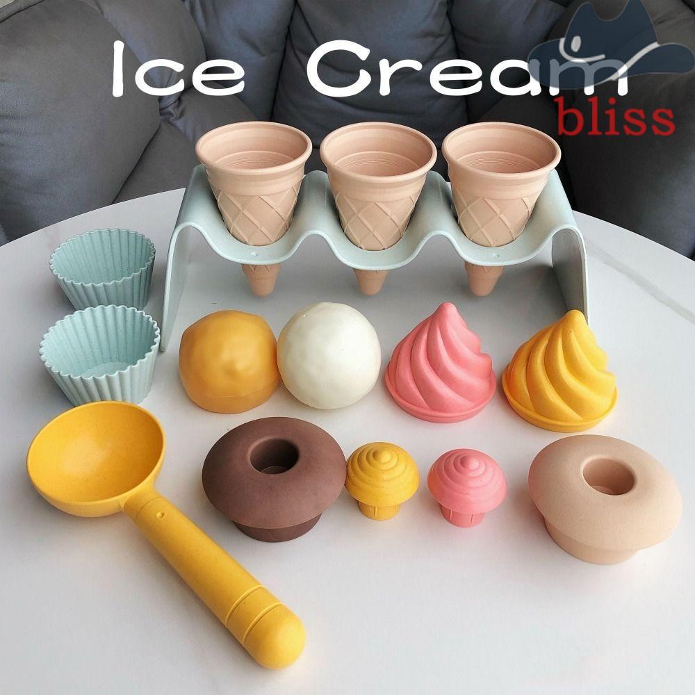 BLISS Kem Đồ Chơi Mô Hình, Rơm Lúa Mì Cát Làm Mô Phỏng Kem, Ngoài Trời Giả Vờ Chơi Bánh Gourmet Trẻ 