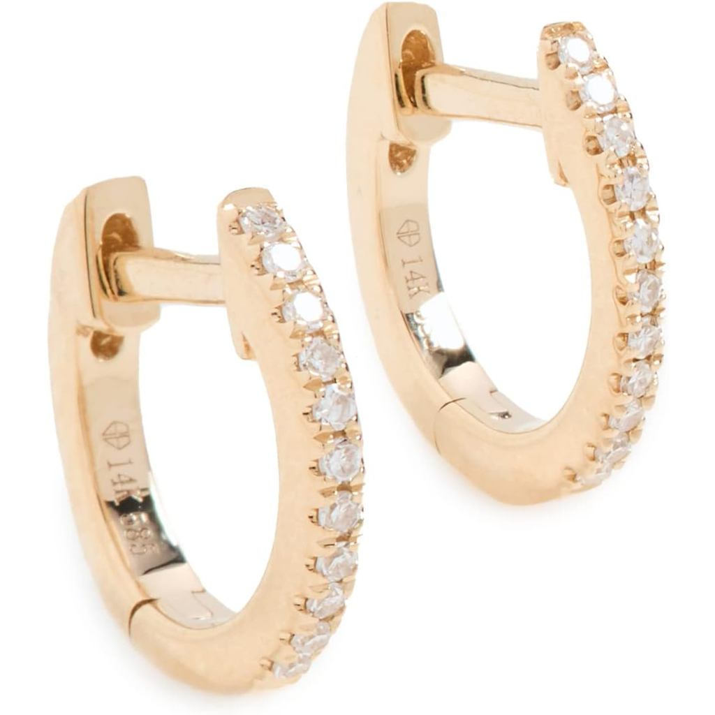 Bởi Adina Eden Women 's By Adina Eden Fine Diamond 14k Huggie Bông tai