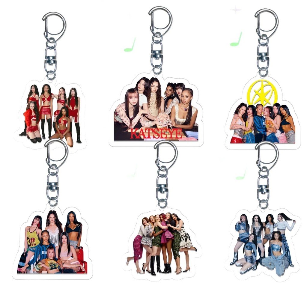 Móc khóa Katseye Acrylic mica 6cm in hình nhóm nhạc KATSEYE Manon Yoonchae Sophia Megan Daniela Lara