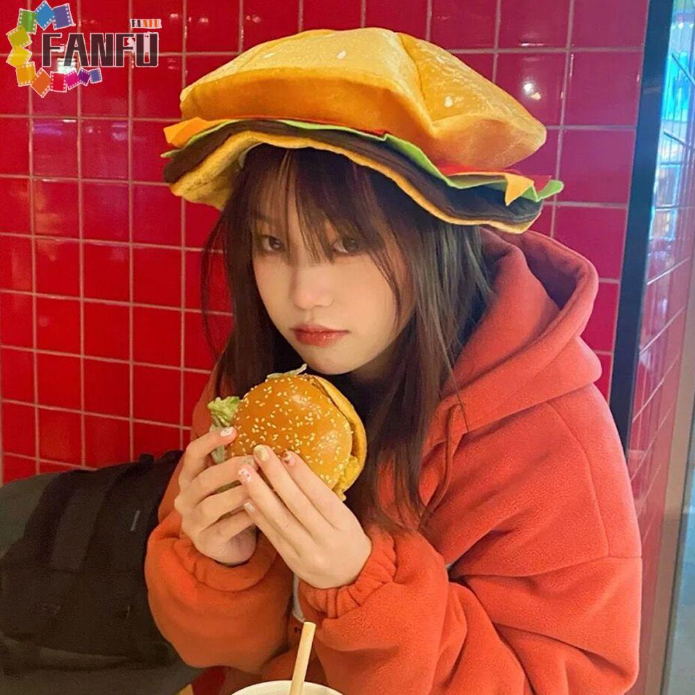 FANFUZOUZU Mũ Burger Trang Trí, Mũ Trùm Đầu Burger Sáng Tạo Mềm Mại, Ấm Áp Dễ Thương Unisex Ngộ nghĩ