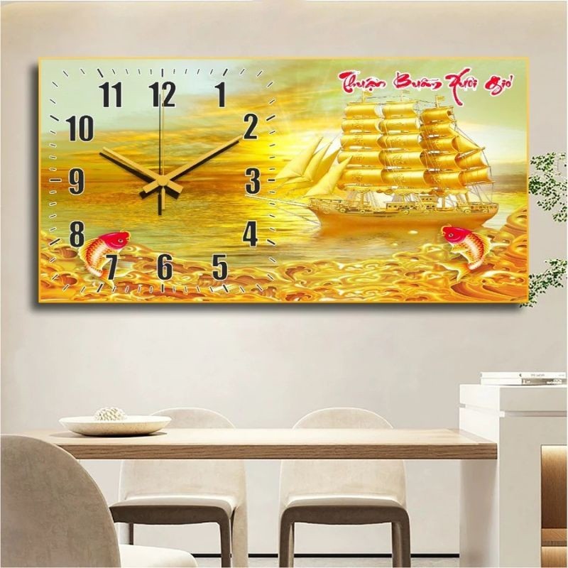 Đồng Hồ Tráng Gương In UV 5D Trang Trí Phòng Khách Quà Tặng Ý Nghĩa MIJAN FUNITURE