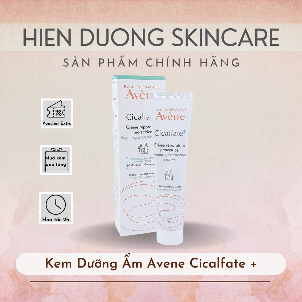 [Bản Mới] Kem Dưỡng Ẩm Avene Cicalfate Repair Cream 40ml/100ml | Dưỡng ẩm Avene làm dịu, cấp ẩm cho 