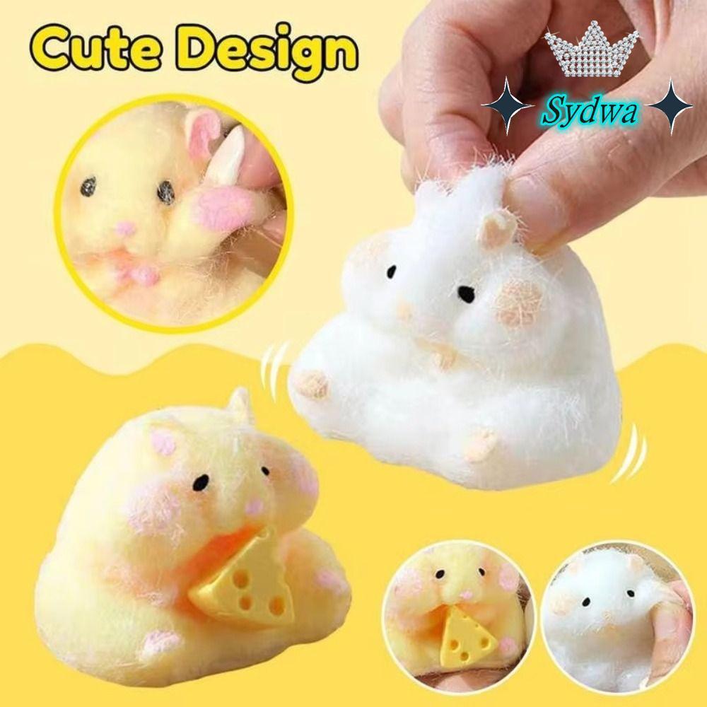 Đồ chơi Hamster Squishy SYDWA, Đồ chơi Squishy Kawaii Hamster thủ công, Tốc độ chậm Fuzzy Mochi Họa 