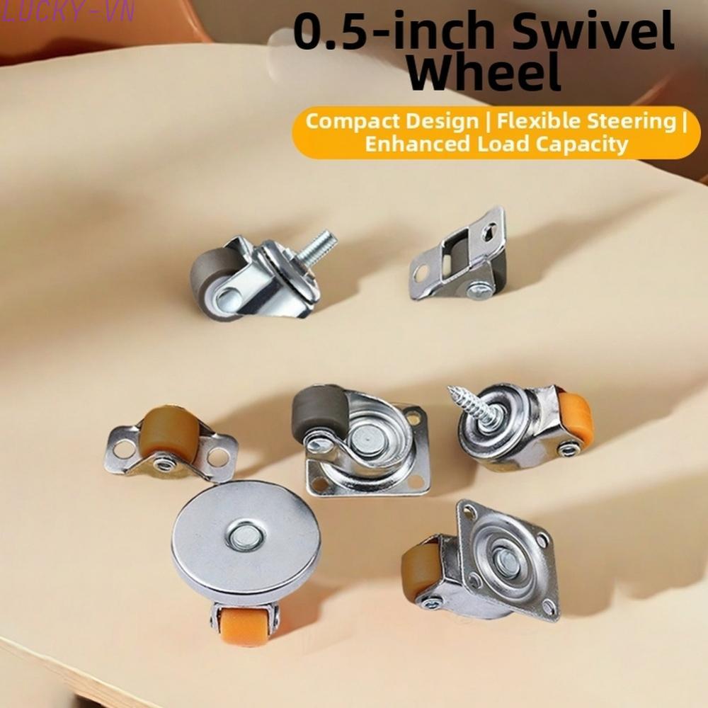Small Mini Casters Set with TPE Rubber Wheels for Furniture Drawers and Trolleys