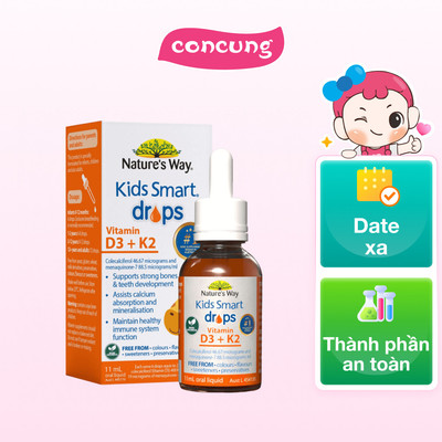Combo 2 Thực phẩm bảo vệ sức khỏe Nature's Way Kids Smart Drops Vitamin D3 K2