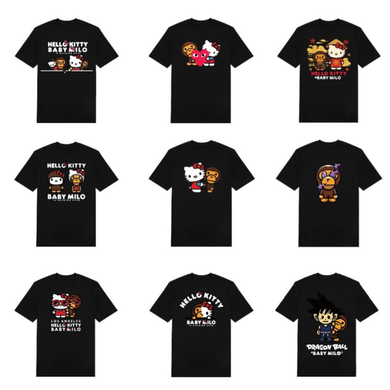 (COD) Áo thun BAPE HELLO KITTY in hình sắc nét chất vải cotton dày dặn đày đủ tag mag túi zip