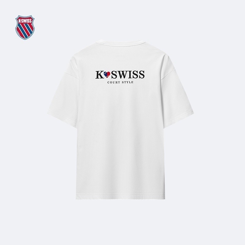 Áo thun ngắn tay cotton nguyên chất in hình, thương hiệu Kswiss