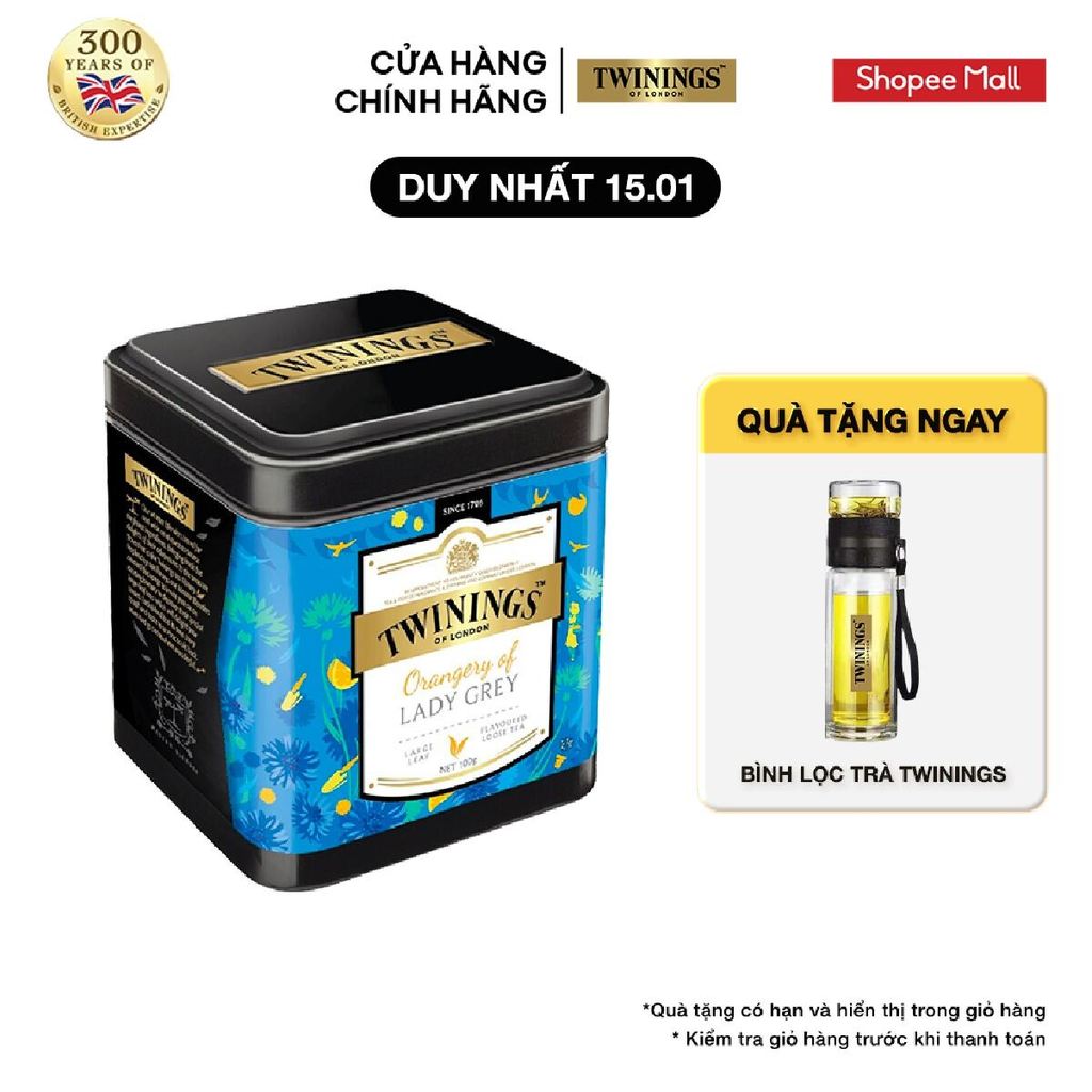 Trà Twinings Orangery of Lady Grey - Hộp Thiếc 100G