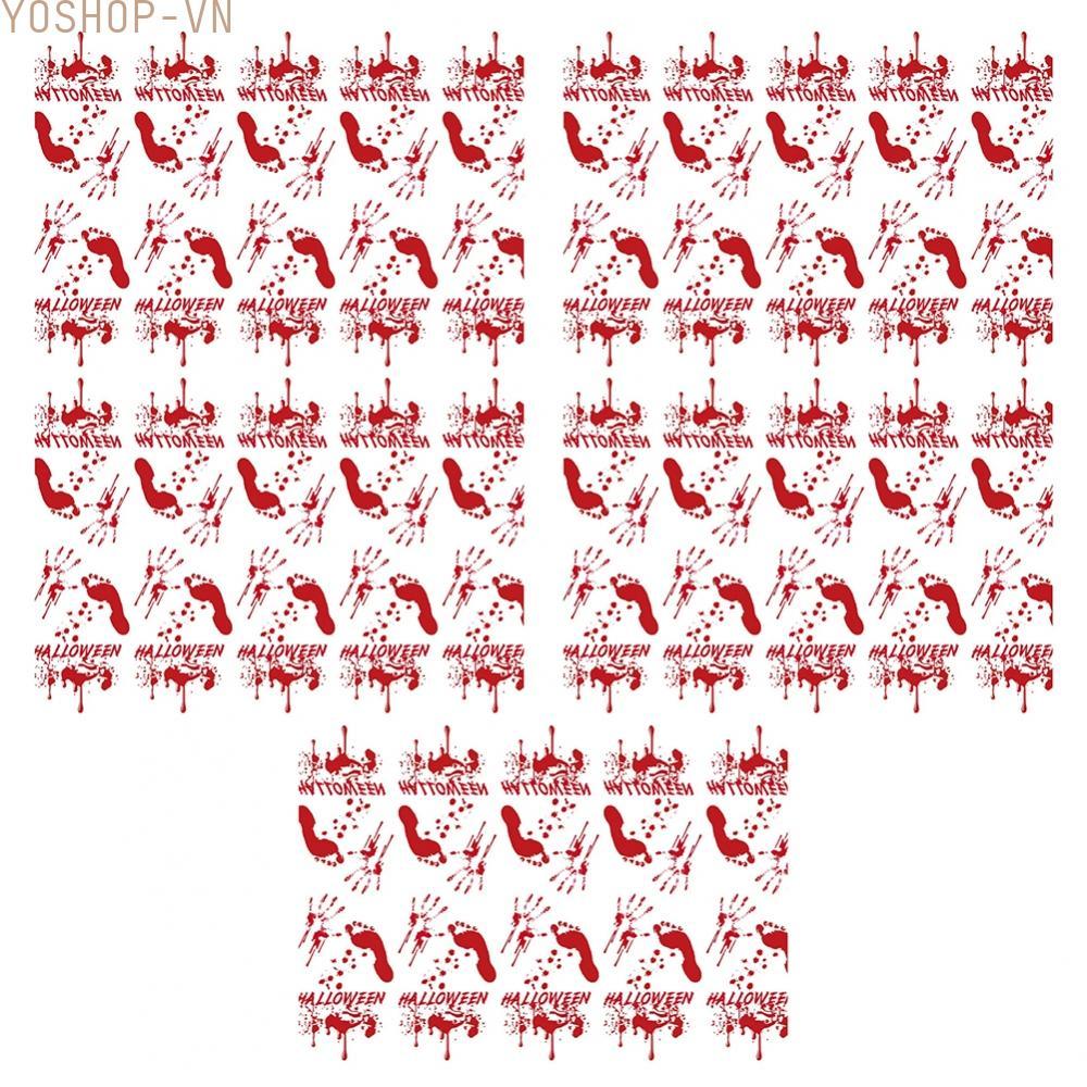 [Ysp]Bloody Handprint Decor Chilling Atmosphere Convenient Cleanup Party Decoration