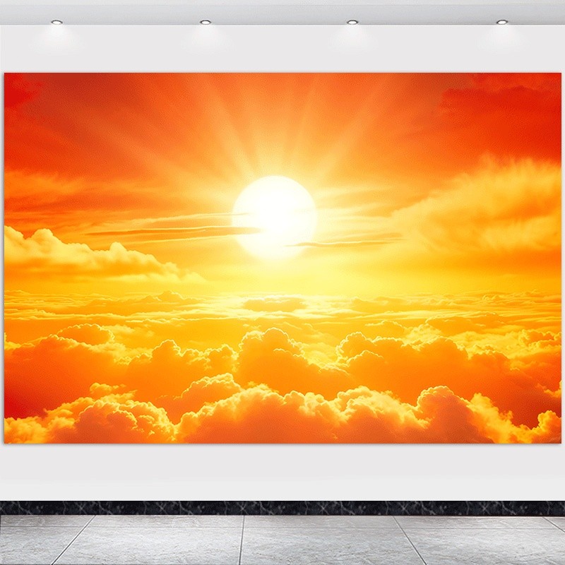Rising Rising East Rising Sunrise East Rising East Wall Painting Golden Sun Rise Tập hợp sự giàu có 