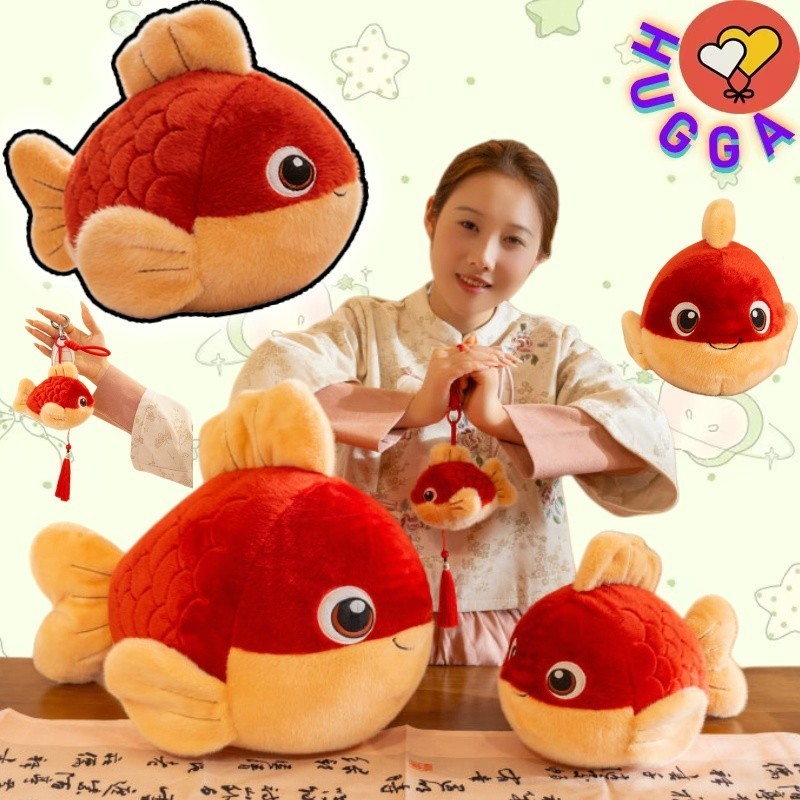 ❤HUGGA❤ Màu Đỏ Cá Koi Sang Trọng Đồ Chơi Cá Koi Thực Tế Hàng Năm Quanh Năm Chúc May Mắn Cá Sang Trọn