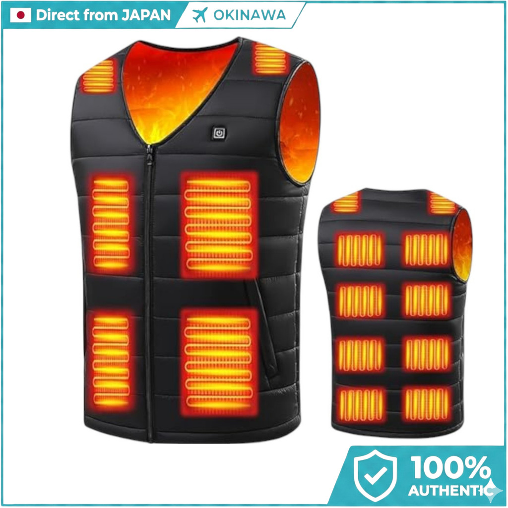 [Forticu] Heated Vest 16 Heating Zones USB Electric Thermal Vest 3-Temp Winter Lightweight Unisex Wa