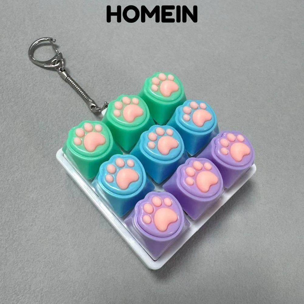 HOMEIN Fidget Móc Khóa, Keycap DIY Bàn Phím Bàn Phím Clicker Đồ Chơi, Nút Phím Di Động 9 Phím Giảm C