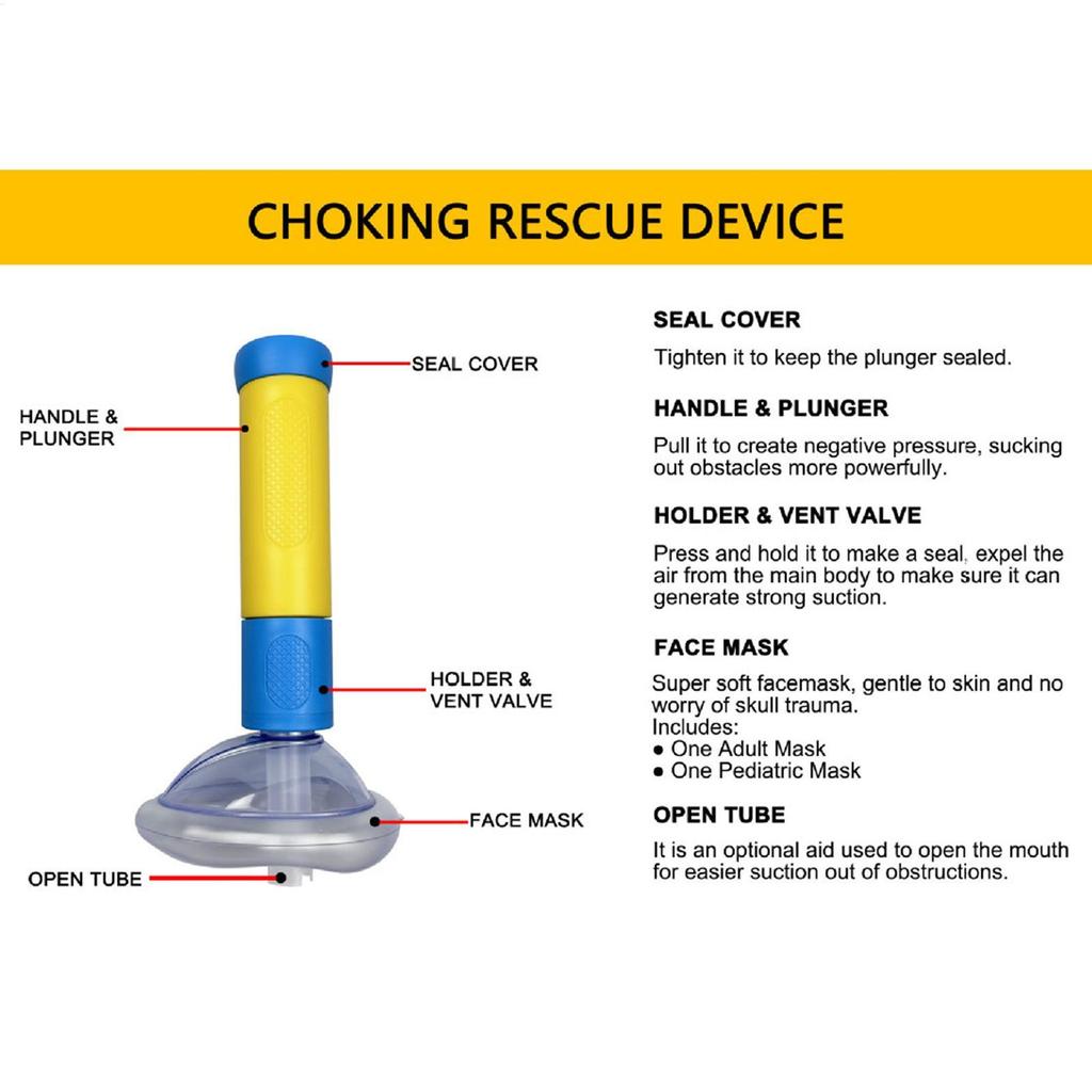 Choking Rescue Device Heimlich Portable Anti Choking Rescue Device Airway Maneuver Equipment with 3 