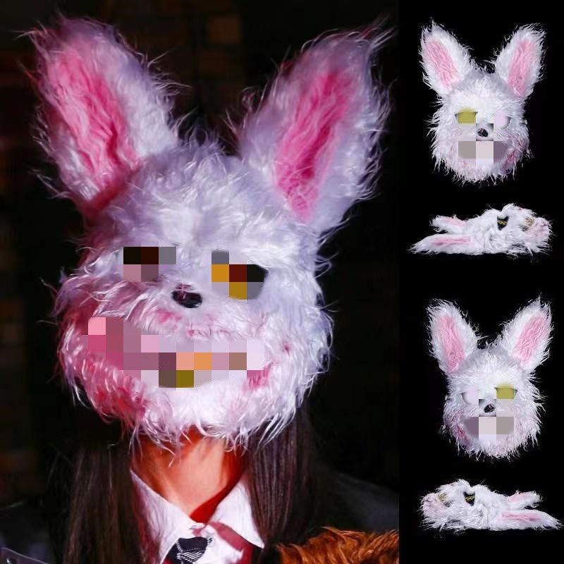 Mặt nạ Halloween Itaewon Thỏ Động Vật Mặt nạ sang trọng Cyberpunk Mặt nạ mát mẻ Kinh dị Trang phục Đ