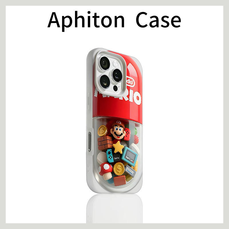 Mario Capsule Thích Hợp Cho Apple 17promax Skin-Feel Jelly Hai Trong Một 17 / 16 / 15 / 14plus Vỏ Ch
