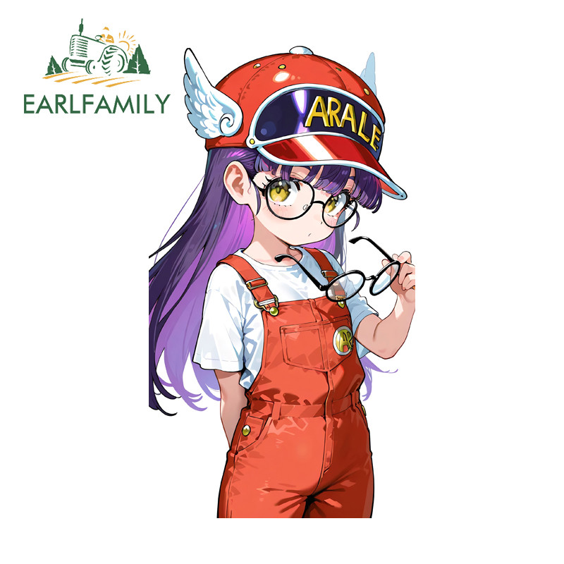 EARLFAMILY Arale có kính râm Nhãn dán xe hơi Cá tính chống nước Campervan Truck Mũ bảo hiểm Windows 