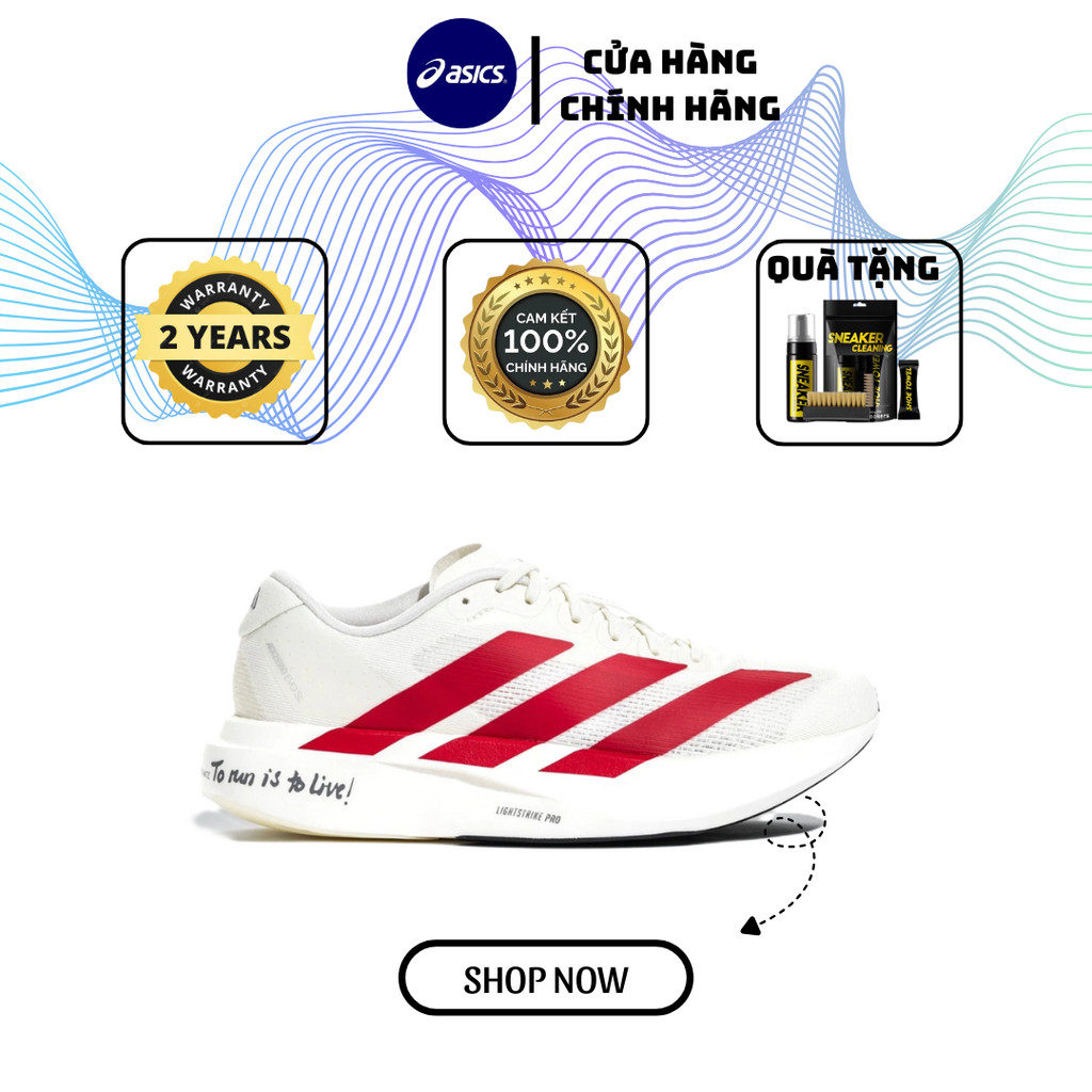 Giày Sneaker Chạy Bộ , Tập Gym Adizero EVO SL ‘Off White Better Scarlet’ JS1182 Chính Hãng , Giày Th