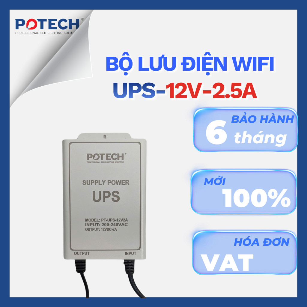 [CHÍNH HÃNG] Bộ lưu điện UPS-12V-2.5A, UPS-12V-2A cho bộ định tuyến WiFi, camera an ninh
