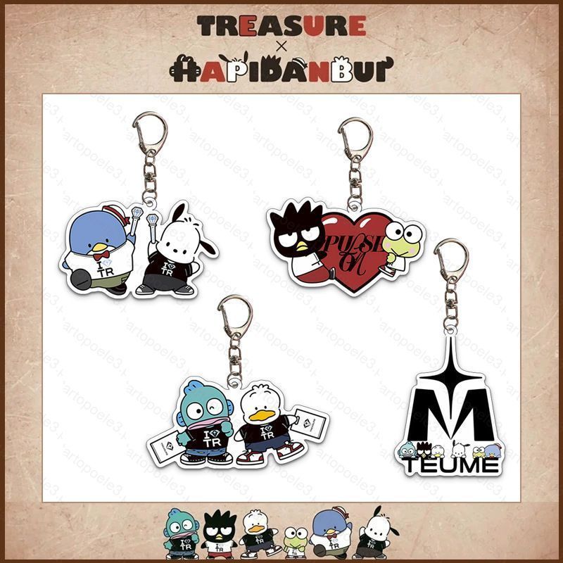 ST3 TREASURE x Sanrio Acrylic Móc Khóa HAPIDANNUI Mặt Dây Chuyền Túi Phụ Kiện Anime Ngoại Vi TS3