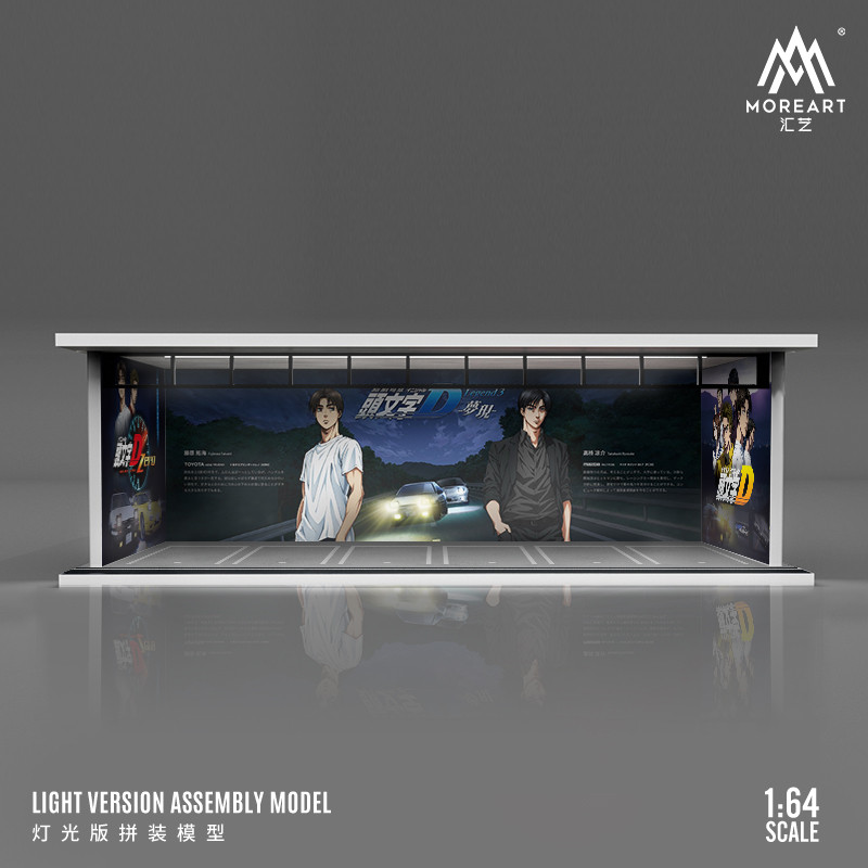 [ORDER] Mô hình diorama MOREART 1:64 Initial D Black Model-Lighted Assembled Scene MO914010