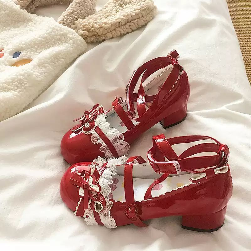 Siêu dễ thươngFX JK Giày Ngọt lolita Giày Nữ Cao Gót Hualing Mùa lo Giày Gót Dày lolita Mary Jane Gi