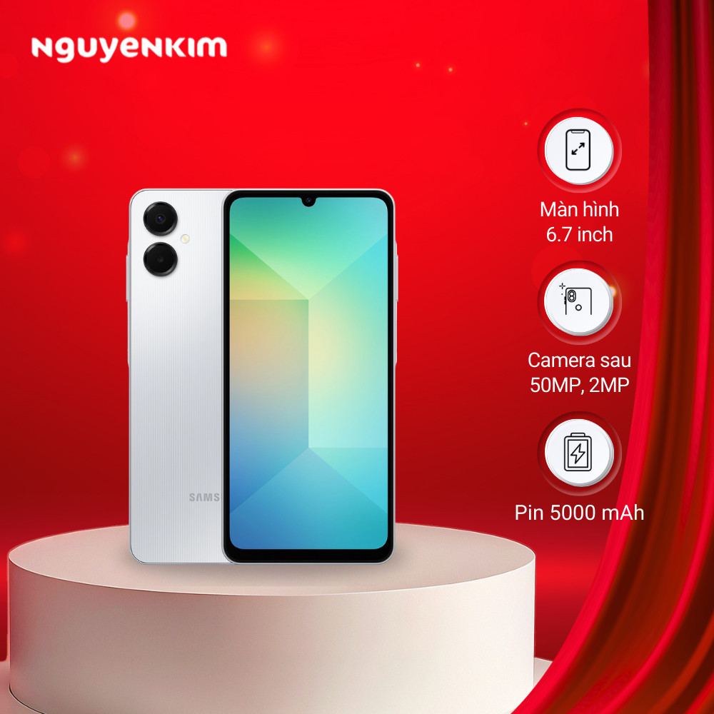 Điện thoại Samsung Galaxy A06 5G 4GB/128GB Xám Nhạt (SM-A066B/DS)