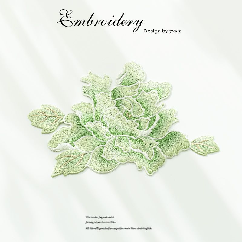 Hot Sale#Peony Flower Embroidery Patch High-End Large Hand-Sewn Clothing Hole Repair Patch National 