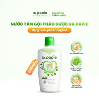 Nước tắm thảo dược Dr.Papie chiết xuất trà Shan Tuyết, hỗ trợ giảm rôm sảy mẩn ngứa cho bé sơ sinh 230ml/500ml/300ml