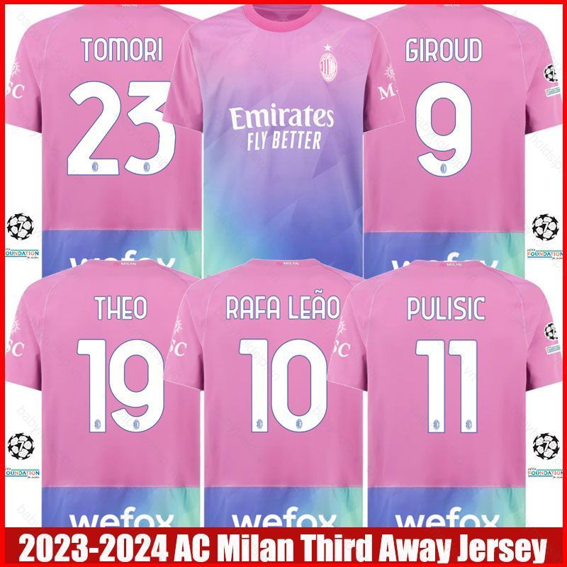 Jersey Áo Thun Thể Thao AC MilanAway Third Kit 2023-2024 - Giroud, Pulisic, Leao | Unisex