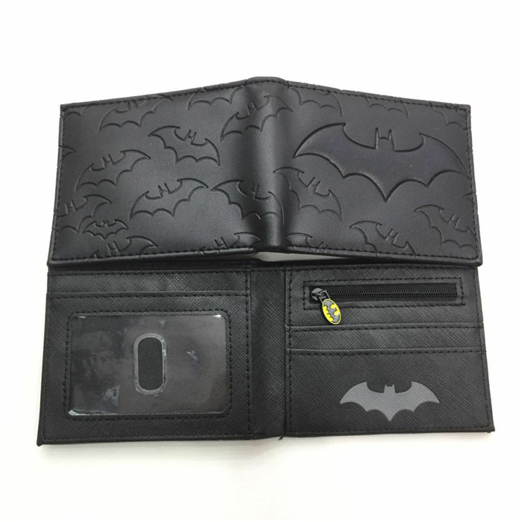 ví da nam bóp tiền nam Ví tiền gấp đôi pu logo anime Batman ví tiền học sinh ví tiền ngắn ví tiền na