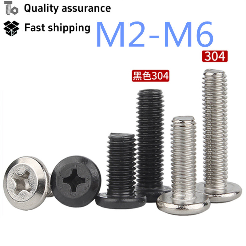 Thép không gỉ 304 Phillips Flat Head Chamfering Flat Head Nẹp Kết Nối Nội Thất Bu Lông M2-M6 Flat He