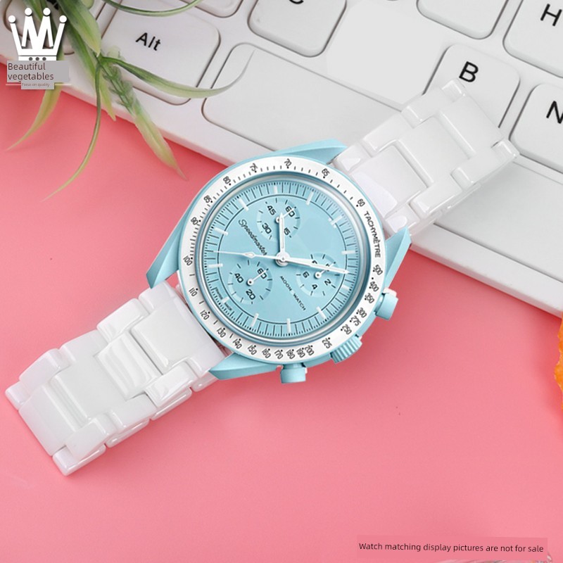 Thích hợp cho Omega Swatch Omega Swatch Đồng Thương Hiệu Hành Tinh Series Nam Nữ Dây Đeo Đồng Hồ Gốm