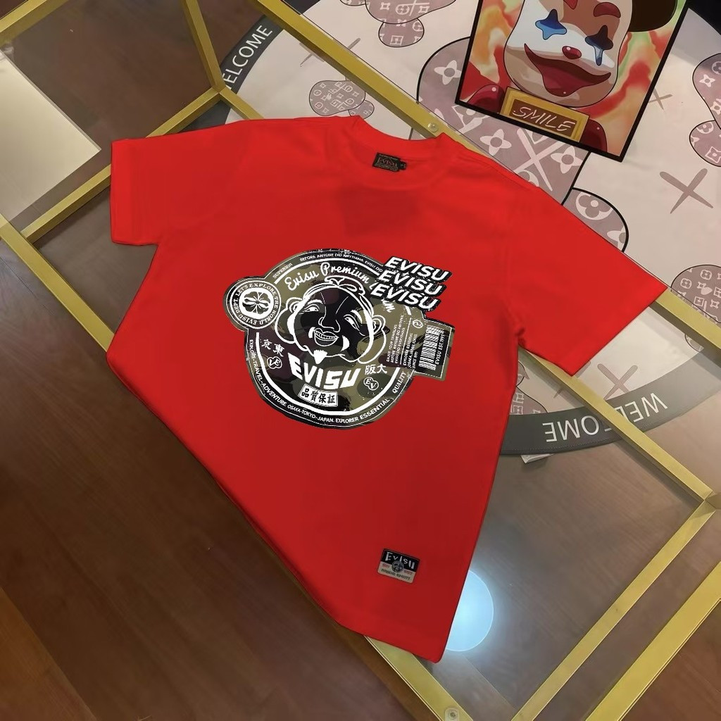 Evisu Áo Thun Ngắn Tay Nam Nữ Cặp Đôi Style SVLR