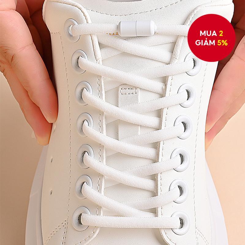 1 Cặp Dây Giày Không Thể Tháo Rời Khóa Viên Thiết Kế Co Giãn Cho Ván Thời Trang Và Giày Thể Thao