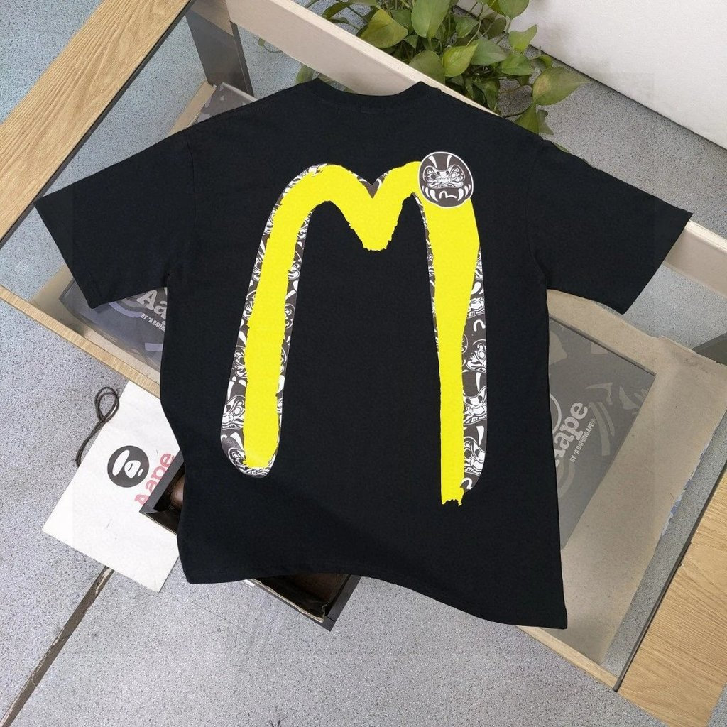 Evisu God of Fortune 2026 - Bộ Áo Thun & Áo Khoác Nam Phong Cách Cặp Đôi, Màu Trơn, Mặc Đồng Set