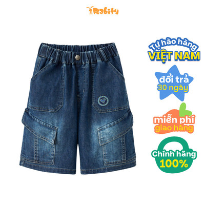   Quần short jeans lưng chun Superman DC bé trai Rabity 131.002