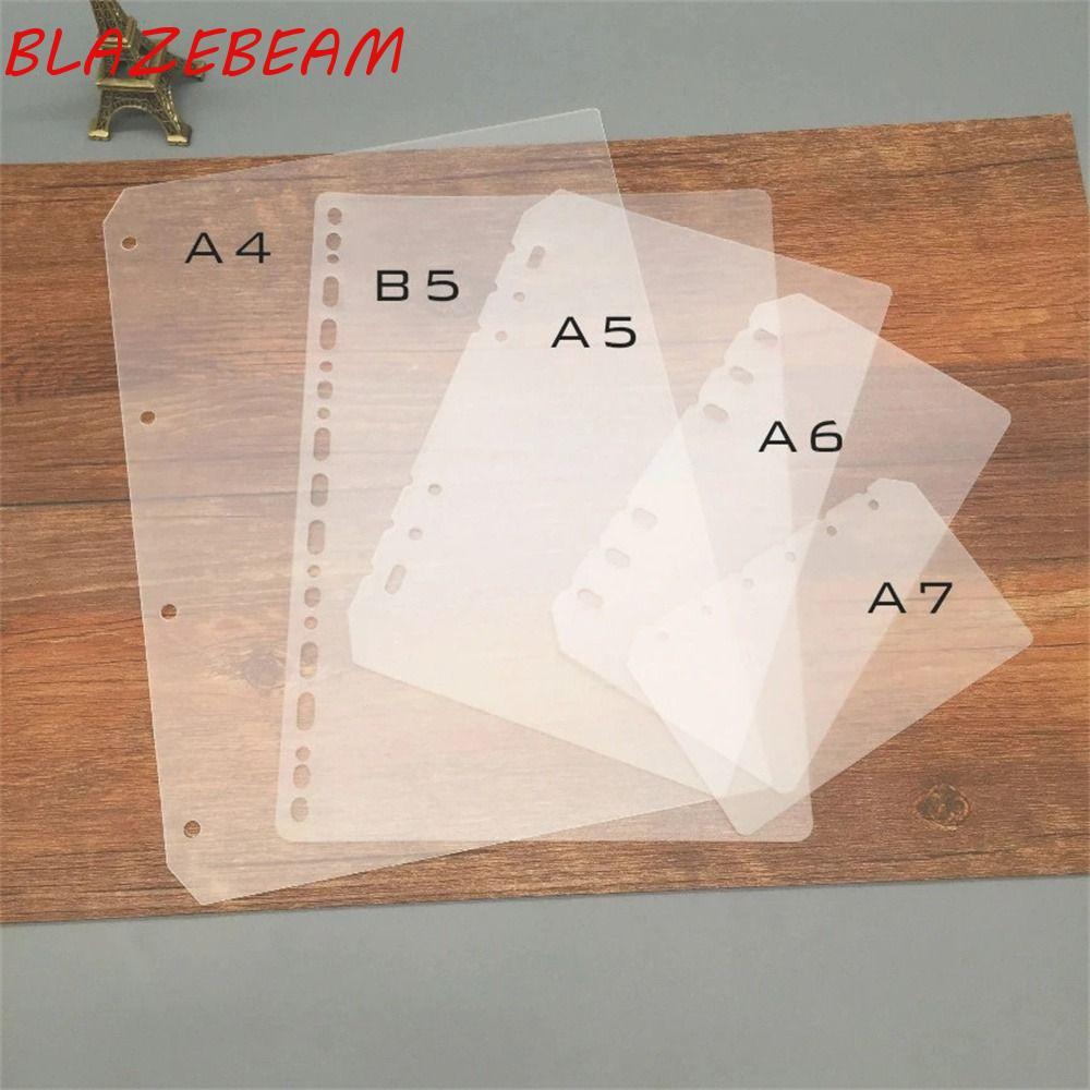 BLAZEBEAM Notebook Divider Giấy bên trong Trong suốt A5 A6 A7 B5 A4 Board Page Đa năng Sinh viên lập
