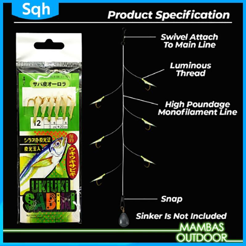 Bri White Fish Skin Biomimetic String Hook, Aji Hook, Angler Hook, Fishing Gear ywr