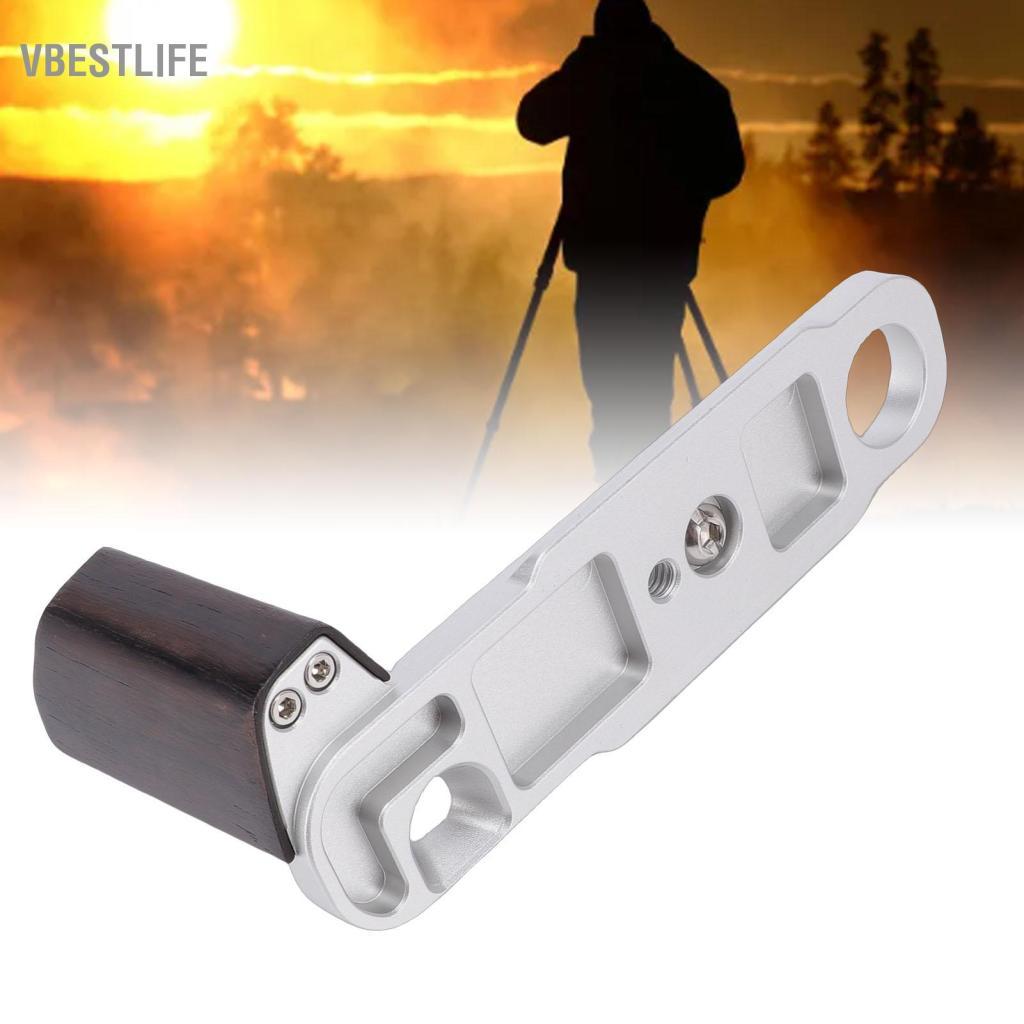 VBESTLIFE Wisoqu Camera Tay cầm bằng gỗ hình chữ L Tay cầm bằng gỗ mun tiện dụng với tấm đế bằng hợp