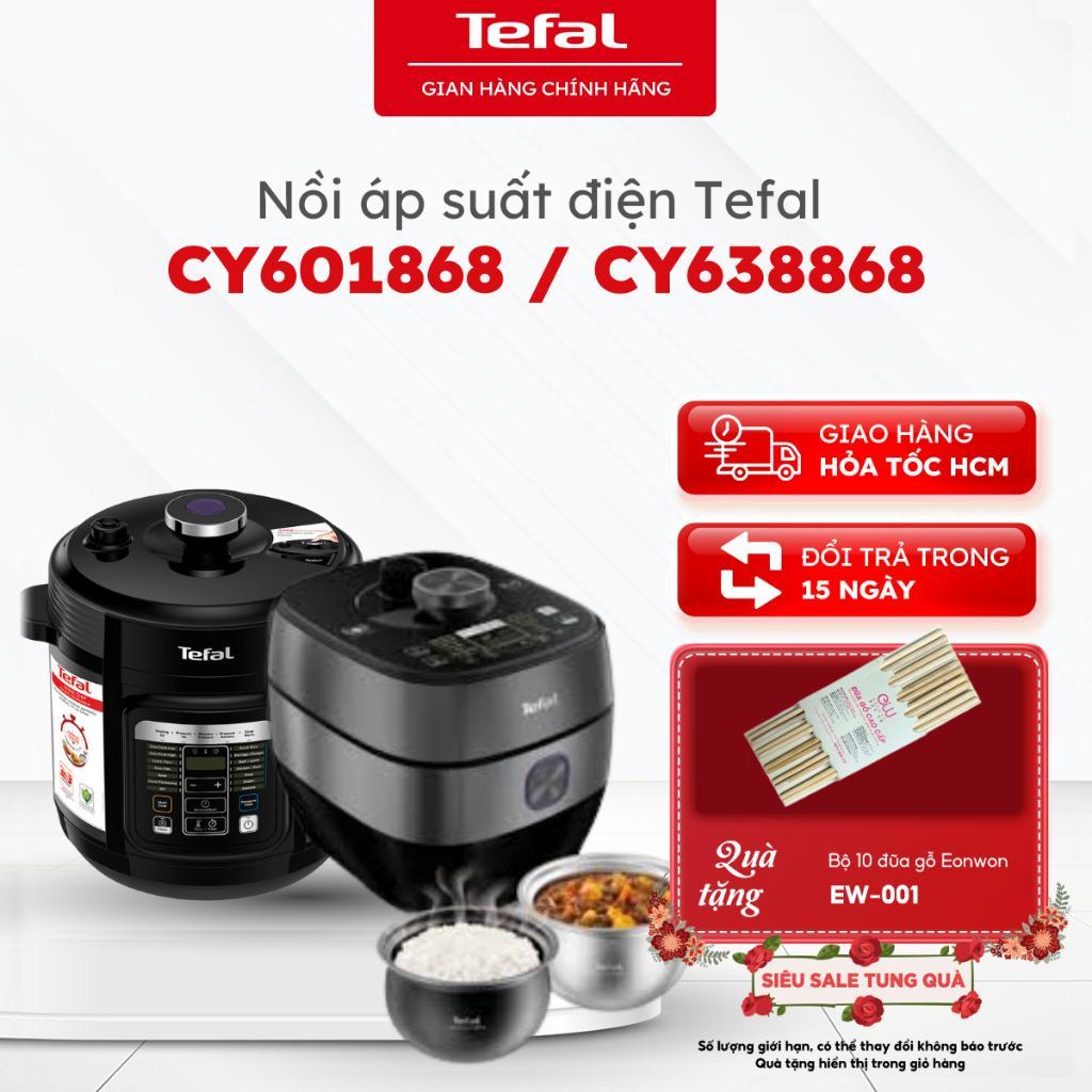 Nồi áp suất điện Tefal CY601868, 6L,1000W| CY638868, 5L, 2 lồng nồi,1300W| Bảo hành 24 tháng