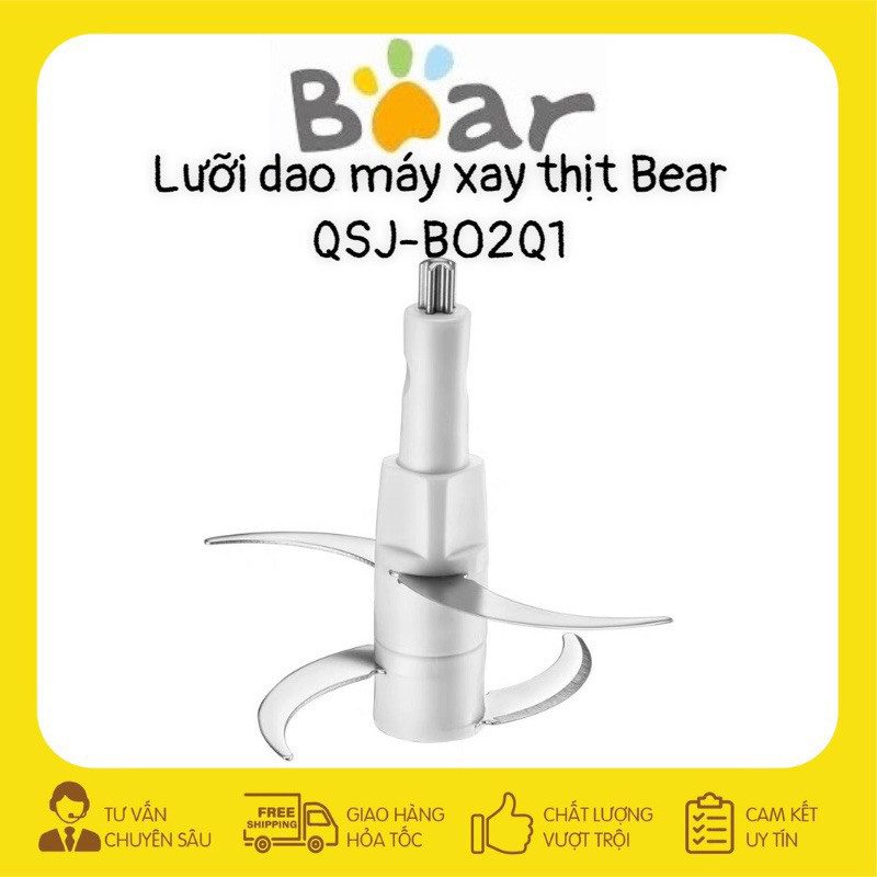 Bộ trục dao 4 lưỡi của máy xay thịt BEAR mã QSJ-B02Q1 nắp xanh ..